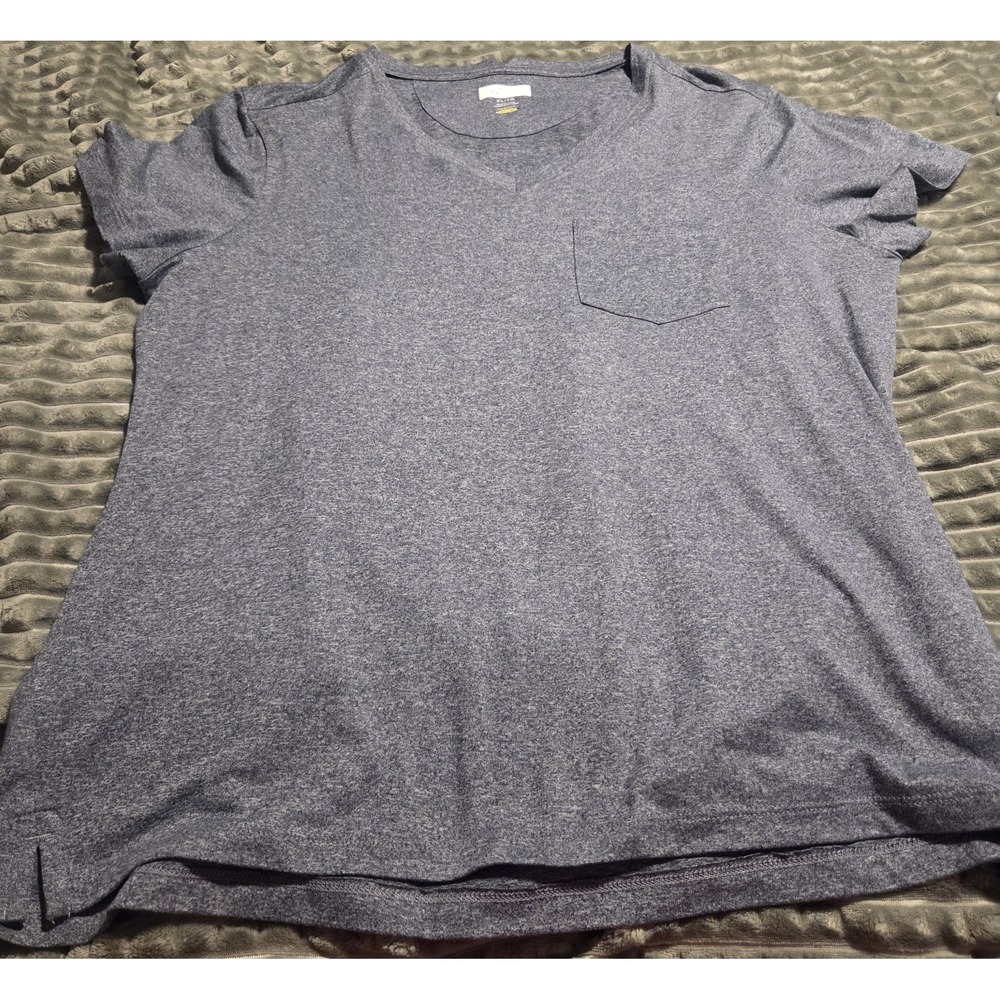 Greg Norman Mens Gray Short Sleeve V-Neck T-Shirt XL Golf PlayDry Pocket Tee